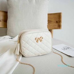 Fashion Simple Small Square Bags Luxury Designer Ladies Crossbody One-shoulder Bag Trend Retro Rhombus Fringe Pendant Women Shoulder Messeng