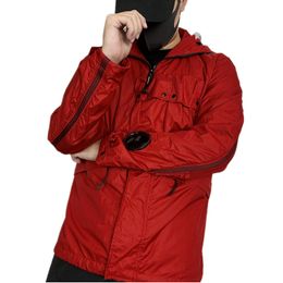 Men's Goggle Hooded Spring and Autumn Outdoor Windbreaker Fashion Brand Metal Nylon Outerwear Coats Popular Street Style in Europe America