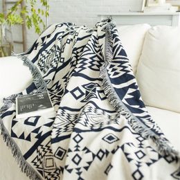 Bohemian Printed Sofa Bed Throw Blanket Knitted Nordic Style Chair Sofa Towel Cover Travel Plaids Bedding Tapestry Bedspread LJ201127