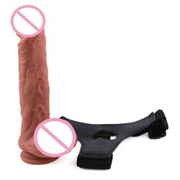 NXY Dildos Anal Toys Longgen Women Wear Silicone Fake Penis Les Lala t Masturbation Husband and Wife Adult Fun Products 0225