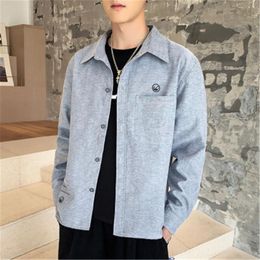 Mens Tooling Lapel Shirt Fashion Trend Long Sleeve Single Breasted Casual Pocket Shirts Designer Male Autumn New Loose Teenager Top
