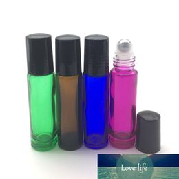 10pcs Empty 10ml Roller Perfume Glass Bottle Essential Oil Sample 10cc Roll-On ball thick Bottle Free Shipping