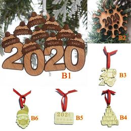 Wooden Christmas Ornaments Santa Claus Toilet Paper Deigners Blessing Phrases Christmas Tree Hanging Xmas Pendants Party Decoration aLSK1661