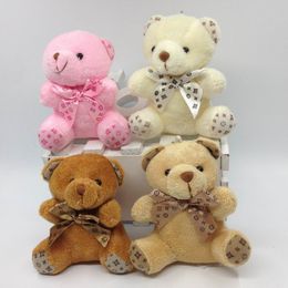 10pcs/lot Sitting 9cm Plaid Teddy Bear Plush Pendant Soft Toys For Bouquets mini Plaid Bear Toys For Keychain