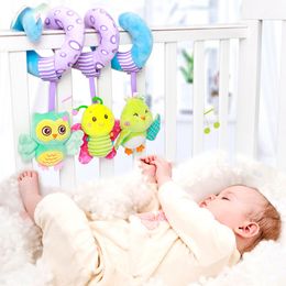 Baby Crib Stroller Hanging Toys Baby Rattles Toy 0-12 Months Animal Infant Mobile Bed Toy Newborn Plush Stuffed Comfort Cart Toy LJ201114