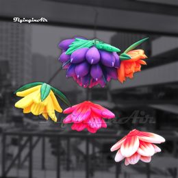 Artificial Flowers Hanging Inflatable Blossoming Flower 2m/3m Personalised Ornaments Air Blow Up Flower Balloon For Dancing Party Decoration