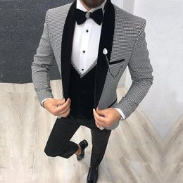 Мужские костюмы Blazers 2021 утренний мужской костюм ужин вечеринка PROM CASTOME Homme Groom Wedding Blazer Slim Fit Man Tuxedo 3 Pice1