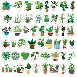 Fedex Shipping Wholesale 50pcs/pack Cute Green Plants Stickers Car Luggage Helmet Laptop Skateboard Decal Kids Toys
