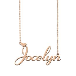 Jocelyn name necklaces pendant Custom Personalised for women girls children best friends Mothers Gifts 18k gold plated Stainless steel Jewellery
