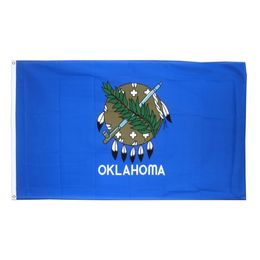 US America Oklahoma State Flags 3'X5'ft 100D Polyester Outdoor Vivid Color High Quality With Two Brass Grommets