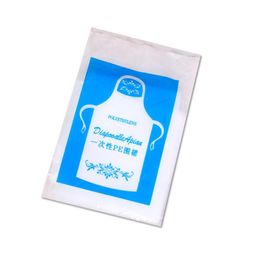 Aprons 100Pcs Set Disposable Waterproof Oil Proof Antifouling Pe Plastic Transparent Apron223z