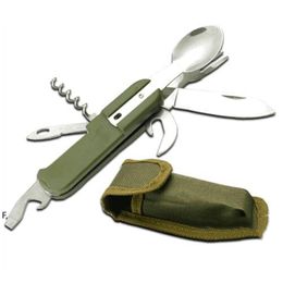 Multifunctional Folding Tableware Detachable Spoon Table Knife Fork Bottle Opener Portable Outdoor Camping Dinnerware RRF13180