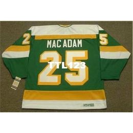 740 #25 AL MACADAM Minnesota North Stars 1979 CCM Vintage Home Hockey Jersey or custom any name or number retro Jersey