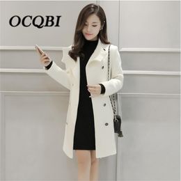 Winter Women Slim Tunic Coat High Quality Fashion Korean Style Cute Coat New Arrival Womens Clothes 201031