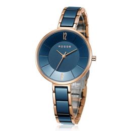 Wristwatches ROCOS Women Quartz Watch Luxury Ladies Wrist Watches Lady Wristwatch 30M Waterproof Switzerland Ceramic Strap