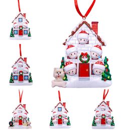 Newest White Christmas House Mask Baby Charm Christmas Tree Ornaments DIY Handwritten Wishes Ornaments Free Shipping