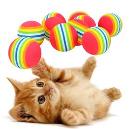 3.5cm Rainbow Ball Cat Toy Colourful Ball Interactive Pet Kitten Scratch Natural Foam EVA Ball Training Pet Supplies Wholesale