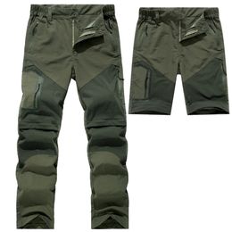 Men's Stretch Detachable Pants Summer Quick Dry Long Trousers Mountain Climbing Outdoor Pants Male Travel/Fishing/Trekking Pants 201110