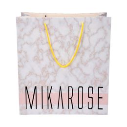 Custom Disposable gray Paper Shopping Bags With Logos And Ribbon