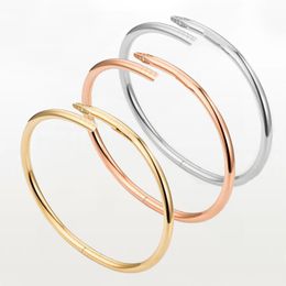 Women's Retro Classic Nail Bangle Titanium Steel Bracelet For LOVE Luxury Jewelry Lady Designer Bracelets Never Fade