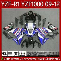 OEM Fairings For YAMAHA YZF-R1 YZF R1 1000 CC YZF1000 YZFR1 Blue black 09 10 11 12 Bodywork 92No.48 YZF R 1 1000CC 2009 2010 2011 2012 YZF-1000 2009-2012 MOTO Body Kit