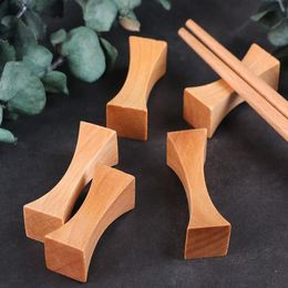 Wooden Chopsticks Holder Knife Stand Spoon Rest Fork Rack Japanese Frame Art Craft Dinner Kitchen Tableware