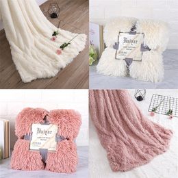 Blanket Super Soft Fuzzy Fur Elegant Cosy Fluffy Throw Blanket Bed Sofa Bedspread Long Shaggy Soft Warm Bedding Sheet Large LJ200819