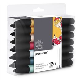 WINSOR&NEWTON Professional Marker Pen 6/12 Colours Double-side(round toe and oblique) Drawing Design Marker Pen Art Supplies Y200709