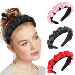 Flower Bud Headband Synthetic Leather Hairbands Bezel Turban For Women Girls Hair Accessories Hair Band Head Hoop Headwear