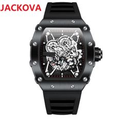 montre de luxe factory Quality Quartz Watch For mens watches skeleton flowers dial designer Watch Rubber Strap Sports Chronograph waterproof wristwatch