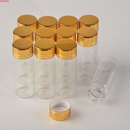 14ml Mini Glass Bottles Aluminium Screw Golden Cap Transparent Clear Liquid Gift Container Wishing Bottle Wedding Jars 100pcshigh qualtity