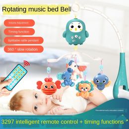 0-12 Months Newborn Infant Baby Rattles Crib Mobiles Holder Rotating Mobile Bed Bell Musical Box Projection Baby Boy Toys LJ201124