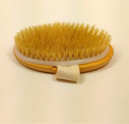 Natural Oval Bristle Brushes SPA Wood Bath Brush Bristles Shower Massager Body Cleaning Tool