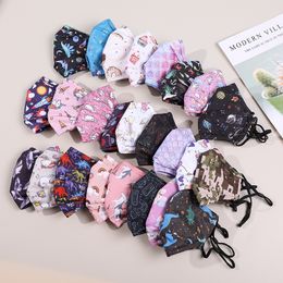 kid face mask cotton Masks printing sea black dinosaur shark blue pink Windproof Anti-Dust breathable Protective