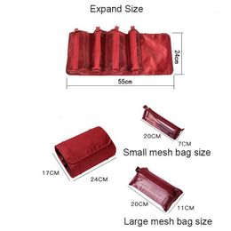 Storage Bags Cosmetic Bag Female Portable Large-Capacity Folding Travel 4-in-1 Detachable Toiletry HG99