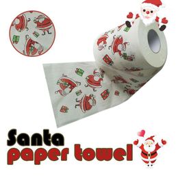 Christmas Toilet Tissue Home Santa Claus Print Bath Toilet Roll Paper Christmas Supplies Xmas Decor Tissue Roll Navidad1