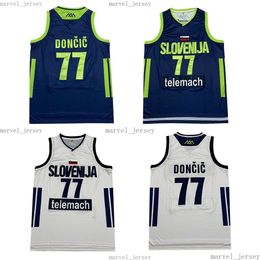 cheap Luka Doncic #77 Team Slovenija Basketball Jerseys Stitched MEN WOMEN YOUTH XS-5XL