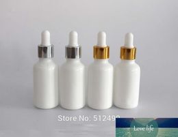 5/20/30pcs 30ml Porcelain White Glass Essential Oil Bottles Dropper Refillable Bottle Gold/silver Cap