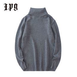 Ipg New Fashion Men Knitted Pullover Turtleneck Sweater Casual Mens Cloth Knitwear Sweaters Fit Design Brand Man Tops Warm 201022