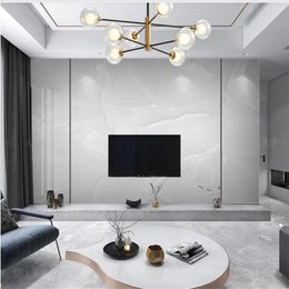 Modern light luxury white marble wallpapers background wall 3d murals wallpaper for living room