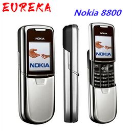 Unlocked Nokia 8800 Orijinal Cep Telefonları İngilizce / Rus Klavye GSM FM Radyo Bluetooth Yenilenmiş