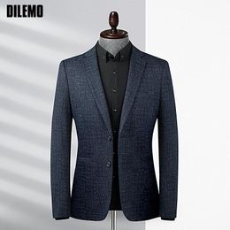 Top Grade Designer Brand Casual Fashion Korean Jacket Regular Fit Blazer For Men Business Wedding Suit Coat Men's Clothes 220310