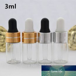 3ML 100pcs/lot Glass Transparent Essential Oil Bottle, Clear Cosmetic Liquid Dropper Container, Sample Fragrance Storage Bottle