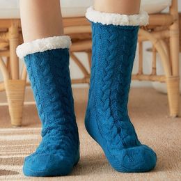 Female slippers Home Fashion Christmas Long Socks floor slippers Mid-Calf Silica gel Bottom House slippers Y201026