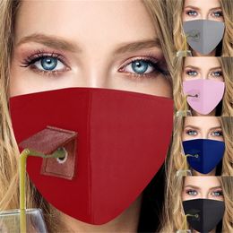 NEW Washable Protective Mask Unisex Drinkable Masks Easy To Drink Face Mask Covering designer masks Cotton Face Cover Outdoor Sport KKA1383