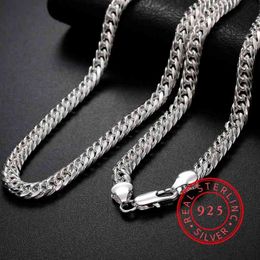 925 Sterling Silber Fein 6mm Massiv Fhain Halskette für Männer Frauen Luxus Mode Party Hochzeit Schmuck Weihnachtsgeschenke