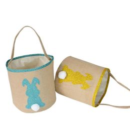 Easter Bunny Ears Basket Bag canvas easter egg basket bunny ears bags for kids gift bucket Cartoon Rabbit carring eggs Bag