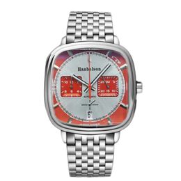 Wholesale Fashion Mens Luxury Wacthes Square Designer Red Sport watch Stainless Steel VK Quartz Movement Metal Strap Male Clock