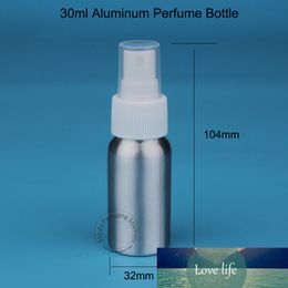 20pcs/Lot Promotion Empty 30ml Aluminum Perfume Bottle Women Cosmetic Container Parfum Spray Pot White Lid Small Atomizer Box