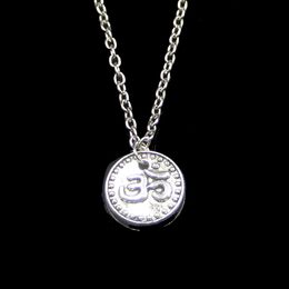 Fashion 15mm Double Sided Yoga Om Pendant Necklace Link Chain For Female Choker Necklace Creative Jewellery party Gift